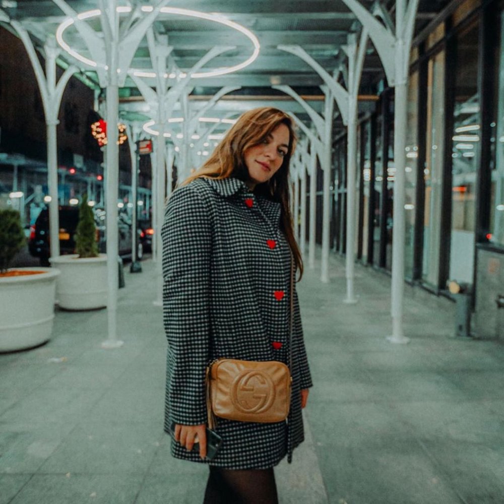 Love Moschino Reds and Gingham Wool Blend Coat